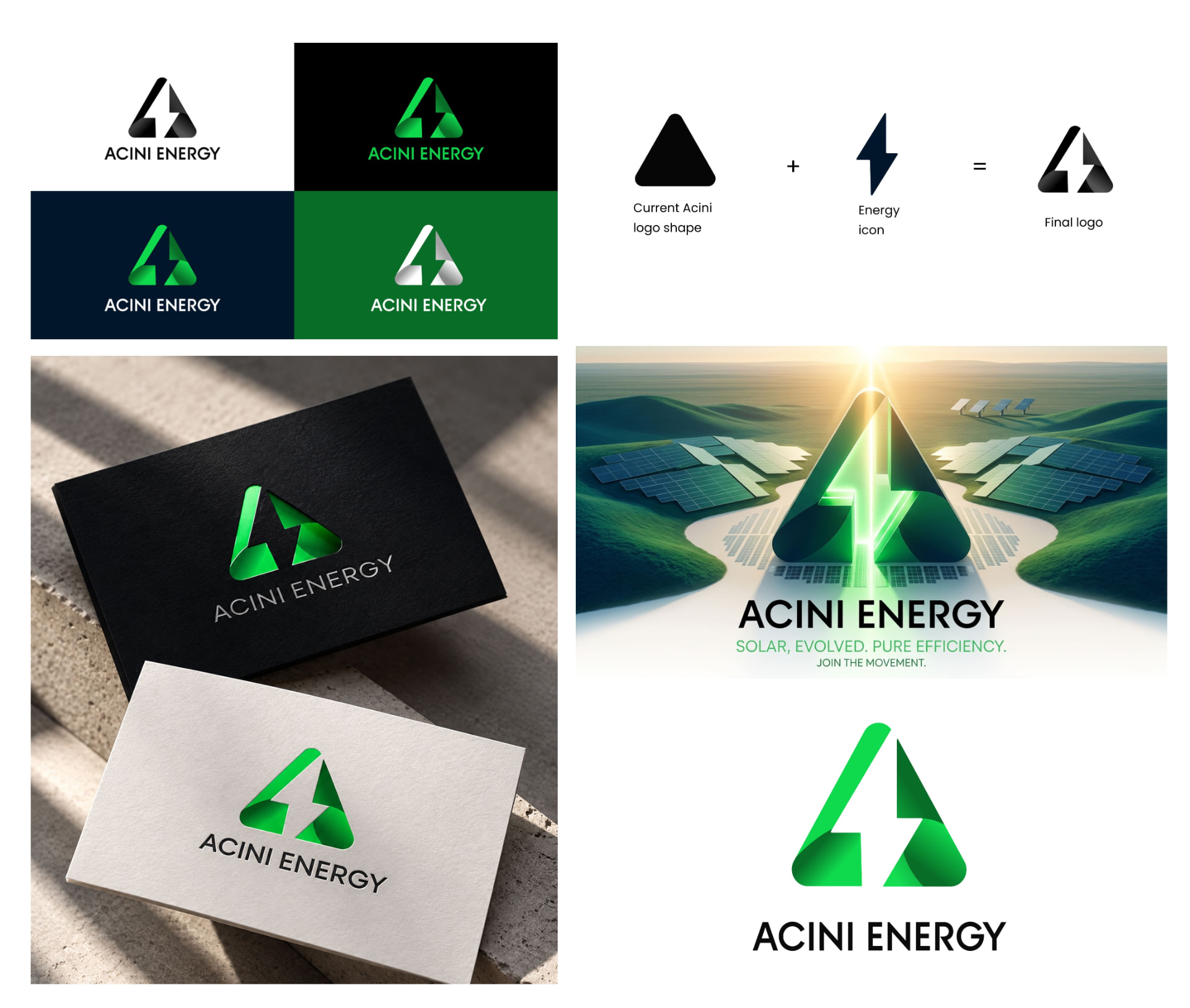 Branding portfolio featuring Acini Energy, C20, Inzpiri, Spectr and ARDE NYC INC work